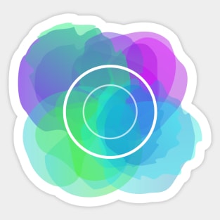 Futuristic rose - abstract design in cool colours Sticker